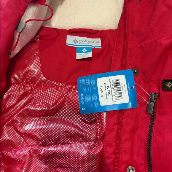 Columbia Vibrant Red Hooded Jacket new with tag size xl - Picture 4 of 9